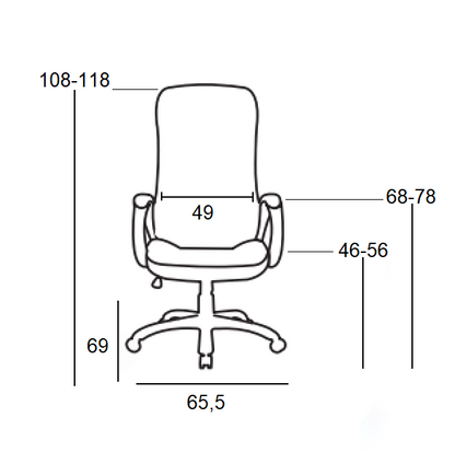 A9110 ΜΑΥΡO PU ΠΟΛΥΘΡΟΝΑ ΓΡΑΦΕΙΟΥ 65.5X69X46-108/56-118εκ.