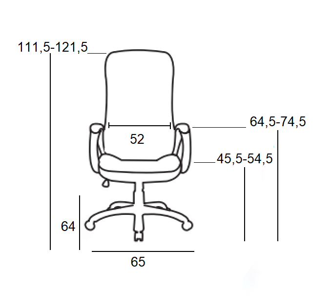 A8600 ΜΑΥΡO PU ΠΟΛΥΘΡΟΝΑ ΓΡΑΦΕΙΟΥ 65Χ64Χ45.5-111.5/54.5-121.5εκ.