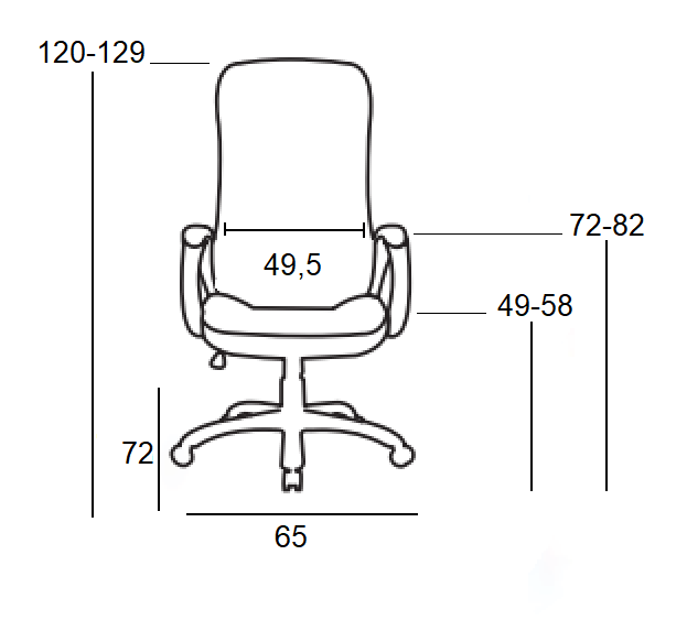 A8960 ΜΑΥΡΗ ΠΟΛΥΘΡΟΝΑ ΓΡΑΦΕΙΟΥ 65X72X49-120/58-129εκ.