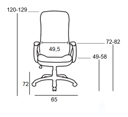 A8960 ΜΑΥΡΗ ΠΟΛΥΘΡΟΝΑ ΓΡΑΦΕΙΟΥ 65X72X49-120/58-129εκ.