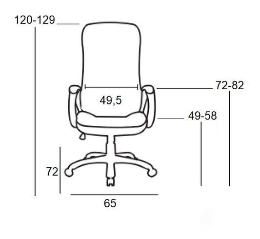 A8960 ΜΑΥΡΗ ΠΟΛΥΘΡΟΝΑ ΓΡΑΦΕΙΟΥ 65X72X49-120/58-129εκ.