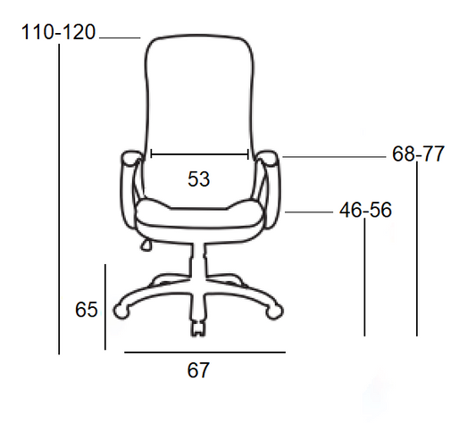 A9250 ΜΑΥΡΗ ΠΟΛΥΘΡΟΝΑ ΓΡΑΦΕΙΟΥ 67X65X46-110/56-120εκ.