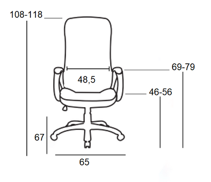 A9150 ΜΑΥΡΗ ΠΟΛΥΘΡΟΝΑ ΓΡΑΦΕΙΟΥ 65X67X46-108/56-118εκ.