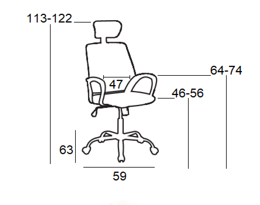 A8980 ΜΑΥΡO/ΓΚΡΙ MESH ΠΟΛΥΘΡΟΝΑ ΓΡΑΦΕΙΟΥ 59X63X46-113/56-122εκ.