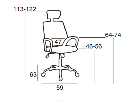 A8980 ΜΑΥΡO/ΓΚΡΙ MESH ΠΟΛΥΘΡΟΝΑ ΓΡΑΦΕΙΟΥ 59X63X46-113/56-122εκ.