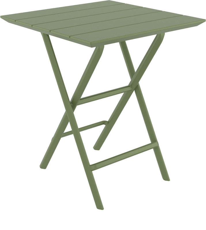 HELEN OLIVE GREEN FOLDING POLYWOOD TABLE 60x60x74