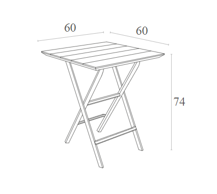 HELEN OLIVE GREEN FOLDING POLYWOOD TABLE 60x60x74