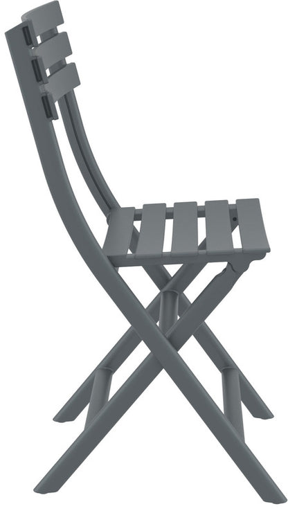 HELEN FOLDING DARK GREY ALUMINIUM CHAIR 42x47x83
