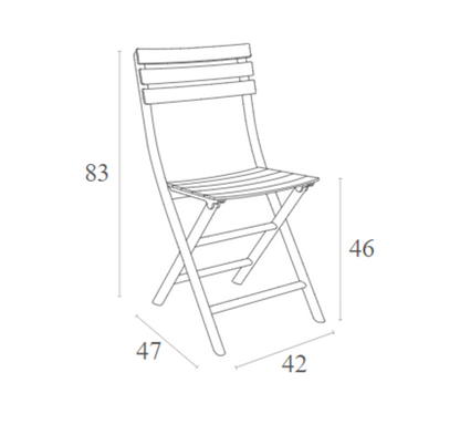HELEN FOLDING OLIVE GREEN POLYPROPYLENE CHAIR 42x47x83