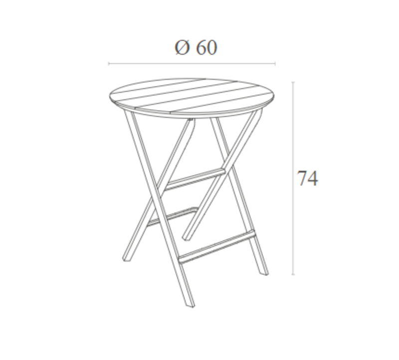 HELEN OPALINE GREEN FOLDING POLYWOOD TABLE Φ60x74