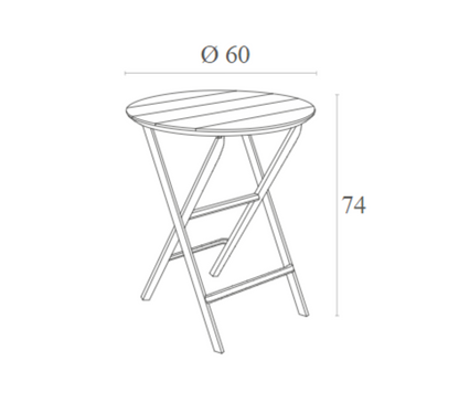 HELEN OPALINE GREEN FOLDING POLYWOOD TABLE Φ60x74