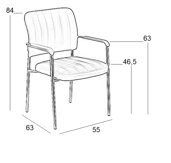 OLIVER ΜΑΥΡΟ PU ΠΟΛ/ΝΑ ΧΡΩΜΙΟΥ 55x63x46.5-84