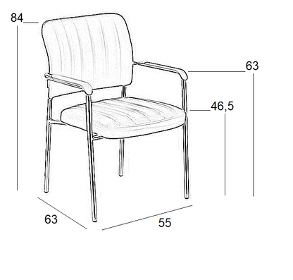 OLIVER ΜΑΥΡΟ PU ΠΟΛ/ΝΑ ΧΡΩΜΙΟΥ 55x63x46.5-84
