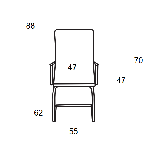 Πολυθρόνα Αναμονής 2 Τμχ A8250 Μαύρο ΡU 55x62x47-88