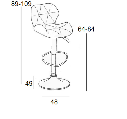 BAR91 GREY PU(Σ2)ΣKAMΠO ΜΕ ΑΜΟΡΤΙΣΕΡ 48X49X109εκ.