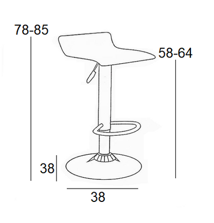 Σκαμπό Μπαρ 2 Τμχ Bar3 White PVC 38x38x85