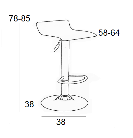 BAR3 ΜΑΥΡΟ PVC(Σ2)ΣΚΑΜΠΟ ΜΕ ΑΜΟΡΤΙΣΕΡ 38X38X85εκ.