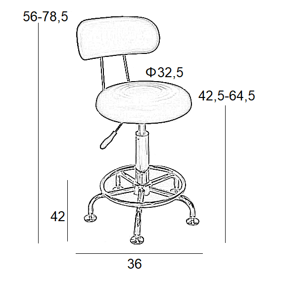 BAR73 ΜΑΥΡΟ PU ΣΚΑΜΠΟ ΜΕ ΑΜΟΡΤΙΣΕΡ 36x42x78.5