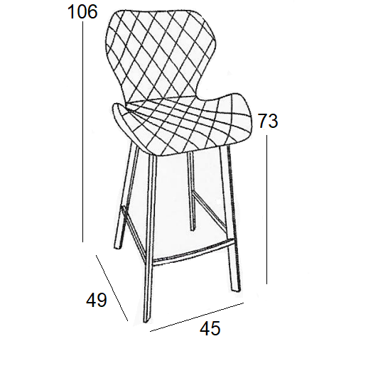 Σκαμπό Μπαρ 2 Τμχ Martin Μαύρο Ύφασμα 45x49x73-106