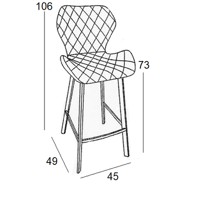 Σκαμπό Μπαρ 2 Τμχ Martin Μαύρο Ύφασμα 45x49x73-106
