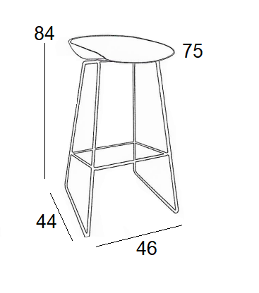 LETO GREY PP ΣΚΑΜΠΟ ΜΕΤΑΛΛΙΚΟ 46x44x75-84