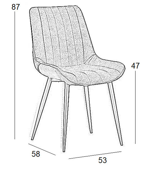 BONY BLACK ΥΦΑΣΜΑ ΚΑΡΕΚΛΑ ΜΕΤΑΛΛΙΚΗ 53x58x87