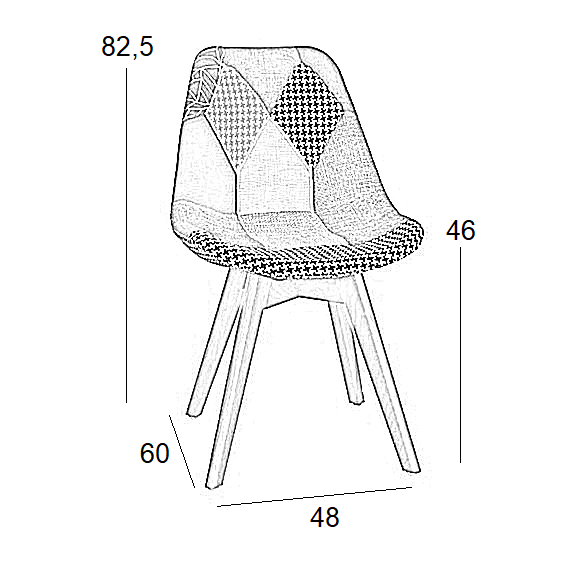 PALMYRA PLUS1 PATCHWORK ΚΑΡΕΚΛΑ 48x60x46-82.5