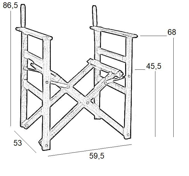 TORINO ΚΑΡΥΔΙ ΣΚΗΝΟΘΕΤΗ ΣΚΕΛΕΤΟΣ ΟΞΥΑΣ 59.5x53x45.5-86.5