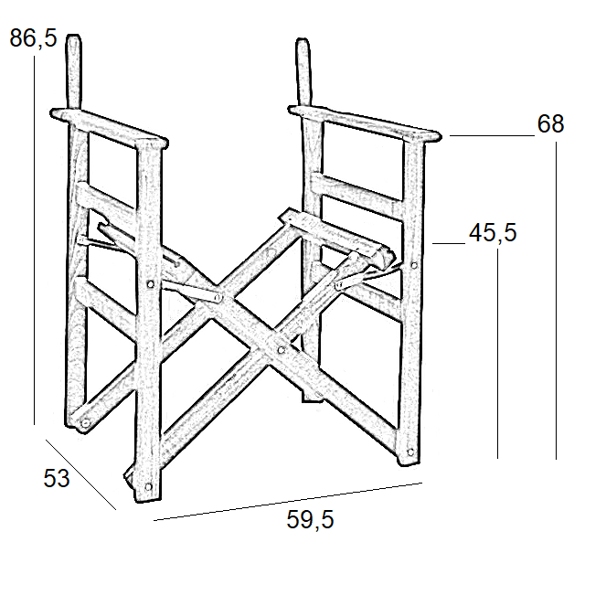 TORINO ΚΑΡΥΔΙ ΣΚΗΝΟΘΕΤΗ ΣΚΕΛΕΤΟΣ ΟΞΥΑΣ 59.5x53x45.5-86.5