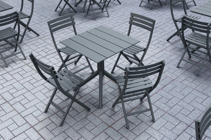 HELEN FOLDING DARK GREY ALUMINIUM CHAIR 42x47x83