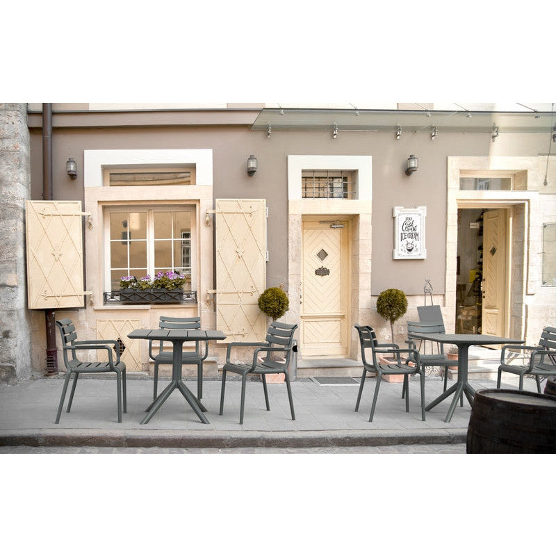 PARIS DARK GREY ΤΡΑΠΕΖΙ ΠΟΛ/ΝΙΟΥ 80x80x74