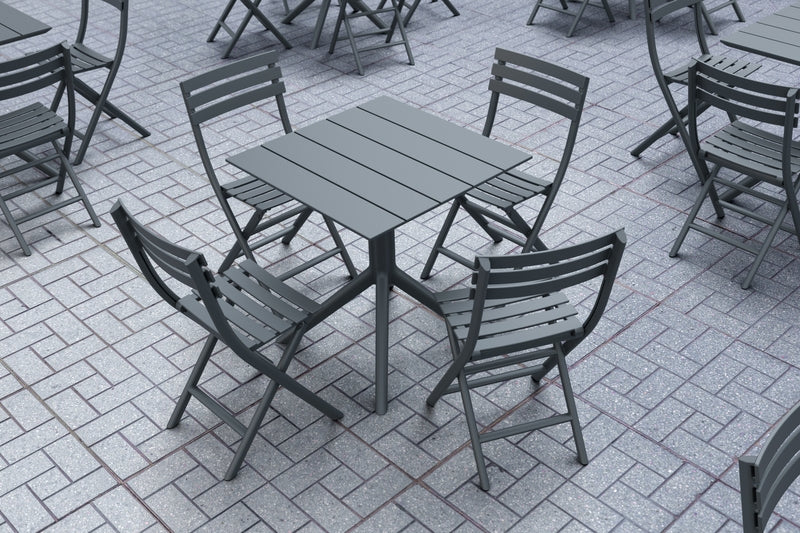 PARIS DARK GREY ΤΡΑΠΕΖΙ ΠΟΛ/ΝΙΟΥ 70x70x74