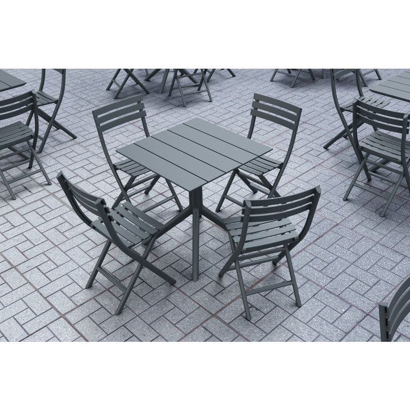 PARIS DARK GREY ΤΡΑΠΕΖΙ ΠΟΛ/ΝΙΟΥ 70x70x74