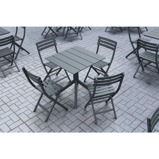 PARIS DARK GREY ΤΡΑΠΕΖΙ ΠΟΛ/ΝΙΟΥ 70x70x74