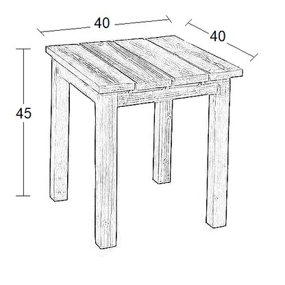KORAL ΞΥΛΙΝΟ ΤΡΑΠΕΖΑΚΙ ΚΑΡΥΔΙ 40x40x45