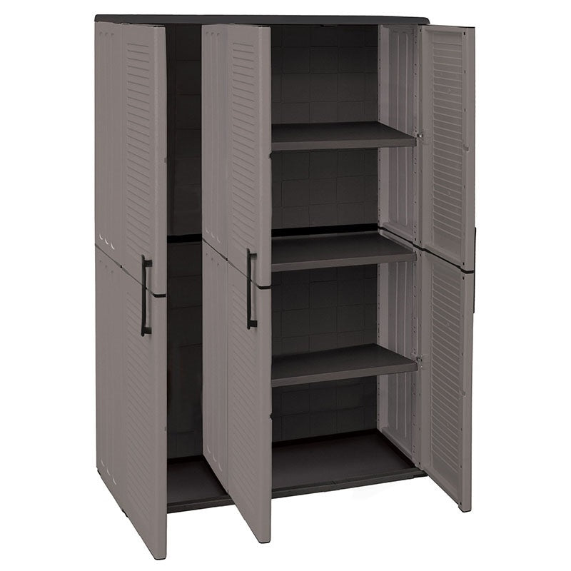 PLASTIC WARDROBE ITALY THREE-DOOR 3 SHELVES 102x37x163