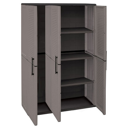 PLASTIC WARDROBE ITALY THREE-DOOR 3 SHELVES 102x37x163