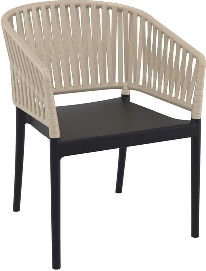PORTOFINO BLACK/TAUPE ARMCHAIR POLYPROPYLENE 58x58x80