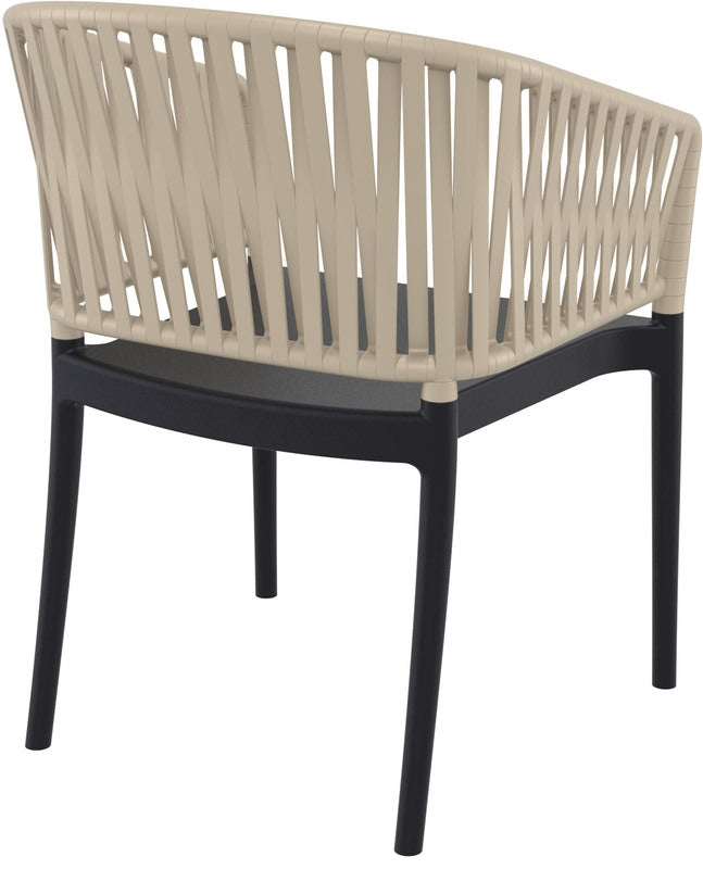 PORTOFINO BLACK/TAUPE ARMCHAIR POLYPROPYLENE 58x58x80