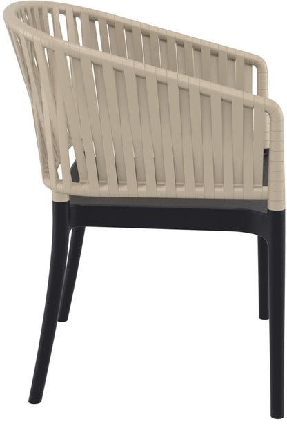 PORTOFINO BLACK/TAUPE ARMCHAIR POLYPROPYLENE 58x58x80