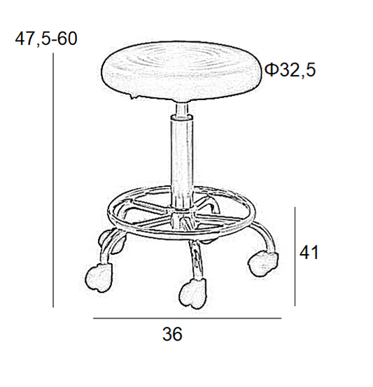Σκαμπό Μπαρ 2 Τμχ Bar70 Μαύρο PU 36x41x60