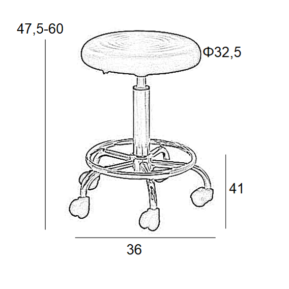 Σκαμπό Μπαρ 2 Τμχ Bar70 Μαύρο PU 36x41x60