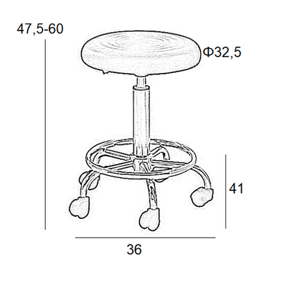 Σκαμπό Μπαρ 2 Τμχ Bar70 Μαύρο PU 36x41x60