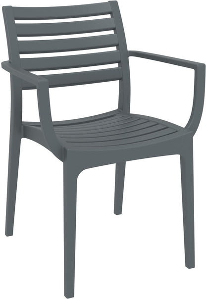 ARTEMIS DARK GREY ARMCHAIR POLYPROPYLENE 58x58x83.5