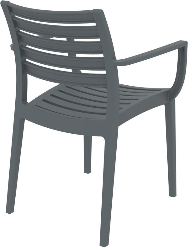 ARTEMIS DARK GREY ARMCHAIR POLYPROPYLENE 58x58x83.5