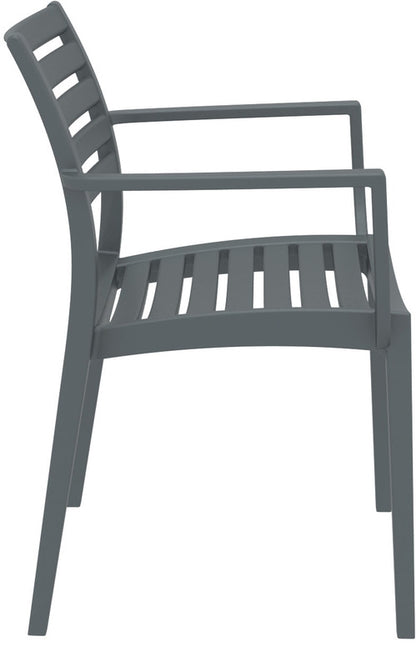 ARTEMIS DARK GREY ARMCHAIR POLYPROPYLENE 58x58x83.5