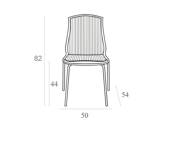 ALLEGRA BLACK TRANSP. CHAIR 50x54x82