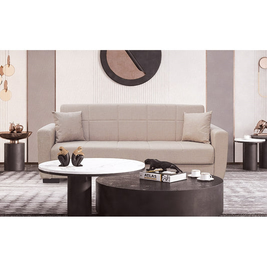 ANIMA LIGHT BROWN ΥΦΑΣΜΑ 3ΘΕΣΙΟΣ ΚΑΝΑΠΕΣ/ΚΡΕΒΑΤΙ ΜΕ ΑΠΟΘ.ΧΩΡΟ 210X80X75εκ.