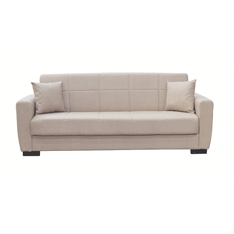 ANIMA LIGHT BROWN ΥΦΑΣΜΑ 3ΘΕΣΙΟΣ ΚΑΝΑΠΕΣ/ΚΡΕΒΑΤΙ ΜΕ ΑΠΟΘ.ΧΩΡΟ 210X80X75εκ.