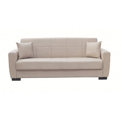 ANIMA LIGHT BROWN ΥΦΑΣΜΑ 3ΘΕΣΙΟΣ ΚΑΝΑΠΕΣ/ΚΡΕΒΑΤΙ ΜΕ ΑΠΟΘ.ΧΩΡΟ 210X80X75εκ.